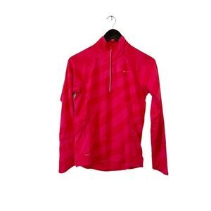 Nike Pink DriFit Element Jacquard Half‎ Zip Athletic Jacket Sweater